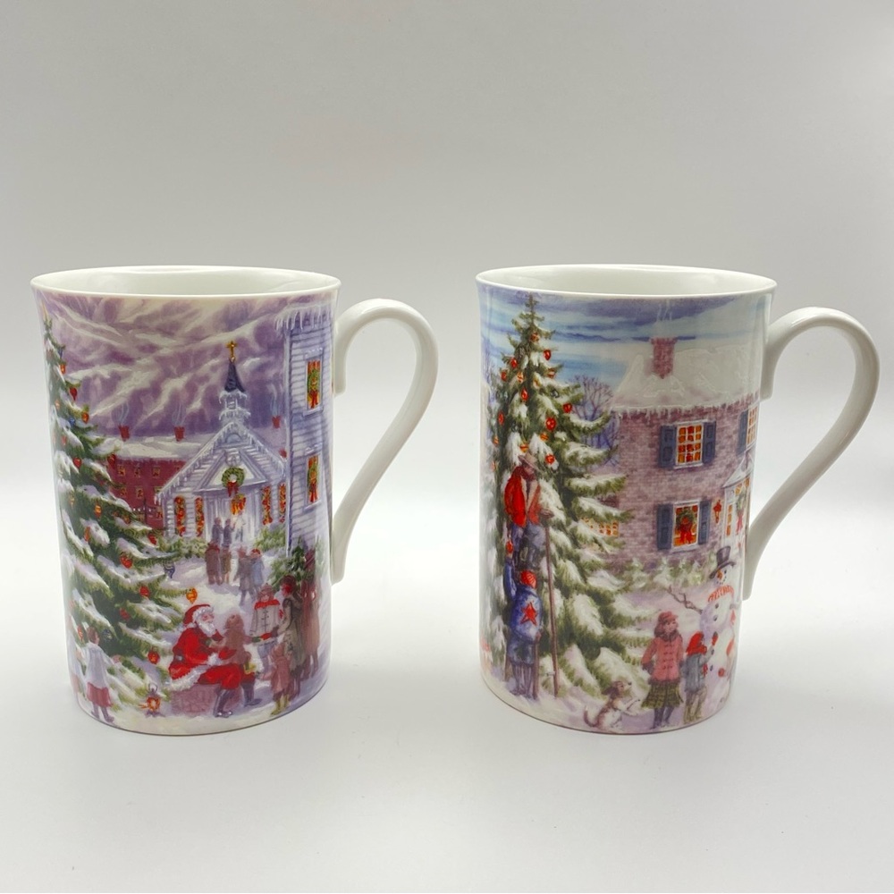 Lenox American Christmas Mugs Set of 2 All the Trimmings & Carols on Main Street